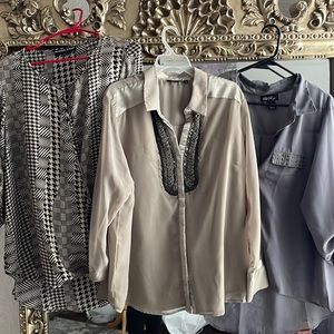 Plus size work shirt bundle, neutral colors